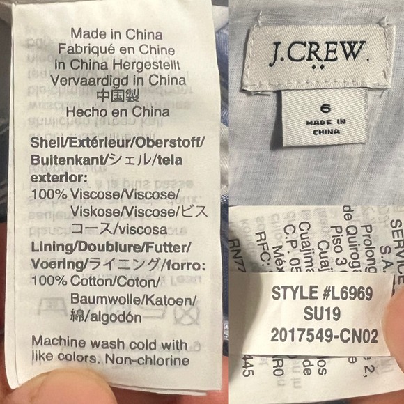 J.Crew Factory‎ Blue White Tie Front Jumpsuit Lined Size 6 - Picture 10 of 10